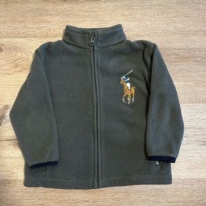 Polo by Ralph Lauren big pony fleece full zip jacket kids Sz 2/2T